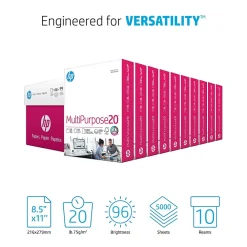 Multipurpose Paper*HP 8.5" x 11" Multipurpose Paper, 20 lbs., 96 Brightness, 5000 Sheets/Carton (M1120)