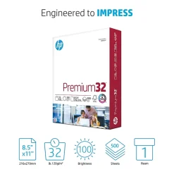 Multipurpose Paper*HP Premium32 8.5" x 11" Multipurpose Paper, 32 lbs., 100 Brightness, 500 Sheets/Ream (113100)