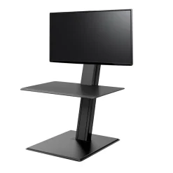 Standing Desks*Humanscale QuickStand Eco 28"W Manual Rectangular Adjustable Standing Portable Desk for Single Monitor, Black (QSE2SMB)
