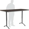 Standing Desks*ICEBERG Arc Adjustable Height Rectangular Conference Table, Walnut/Gray Legs, 30"-42"H x 72"W x 36"D