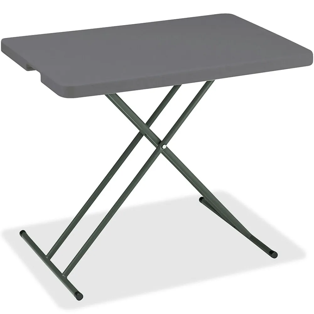 Folding Tables*ICEBERG IndestrucTable TOO Folding Table, Rectangle Top, X-shaped Base, 30" L x 20" W x 28" H, Charcoal