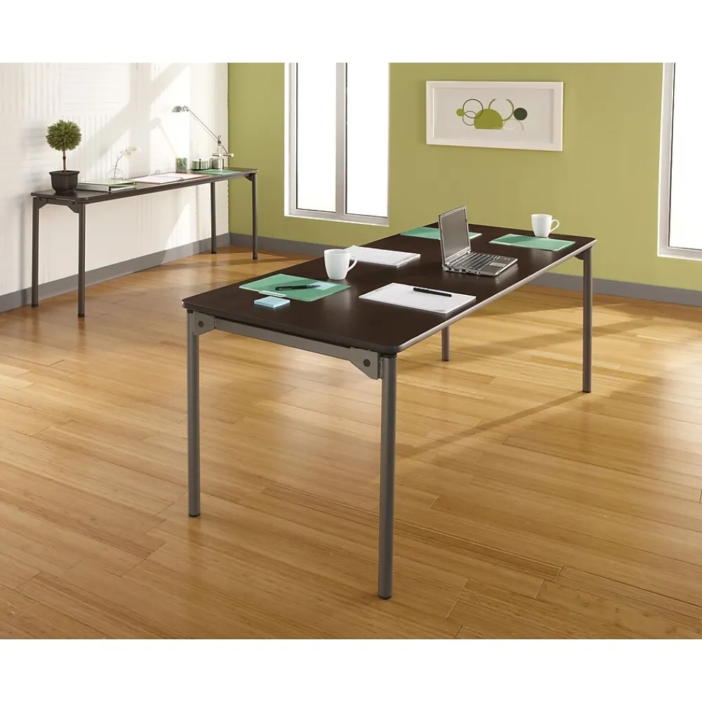 Folding Tables*ICEBERG Maxx Legroom Rectangular Folding Table, Walnut, 29 1/2"H x 72"W x 30"D