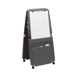 Dry Erase*ICEBERG Mobile Presentation Flip Chart Easel with Dry-Erase Surface, Charcoal, 73" x 33" x 28" (30237)