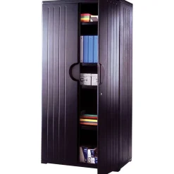 Storage Cabinets*ICEBERG ® Officeworks® Polyethylene Storage Cabinet, Non-Assembled, 72Hx36Wx22D", Black