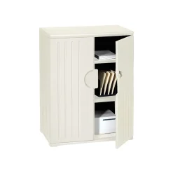 Storage Cabinets*ICEBERG ® Officeworks® Polyethylene Storage Cabinet, Non-Assembled, 46Hx36Wx22D", Platinum