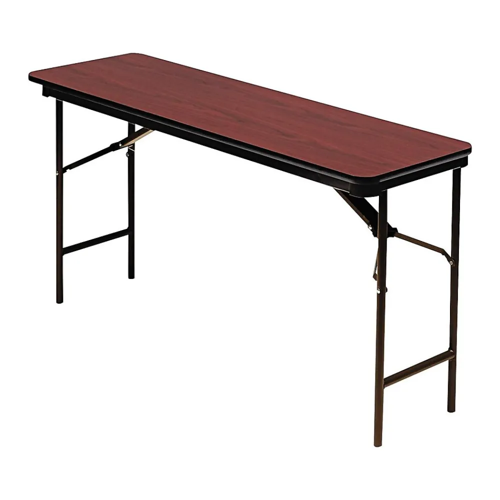 Folding Tables*ICEBERG Premium Folding Table, 72" x 18", Mahogany/Brown (55284)