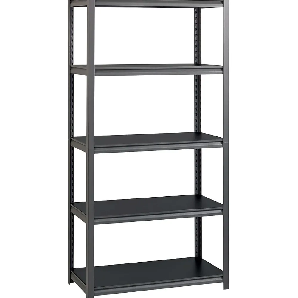 Shelving*Iron Horse 3200 Concealed Rivet 5-Shelf Metal Stand Alone Shelving Unit, 36" W, Gray (20996)