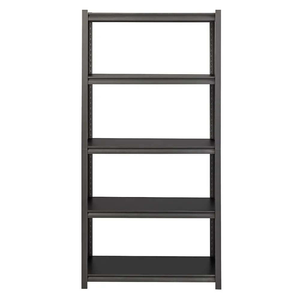 Shelving*Iron Horse 3200 Concealed Rivet 5-Shelf Metal Stand Alone Shelving Unit, 36" W, Gray (20996)
