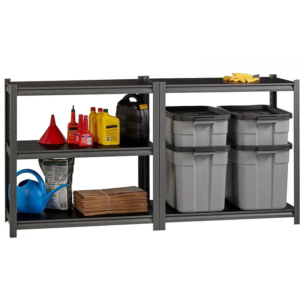 Shelving*Iron Horse 3200 Concealed Rivet 5-Shelf Metal Stand Alone Shelving Unit, 36" W, Gray (20996)