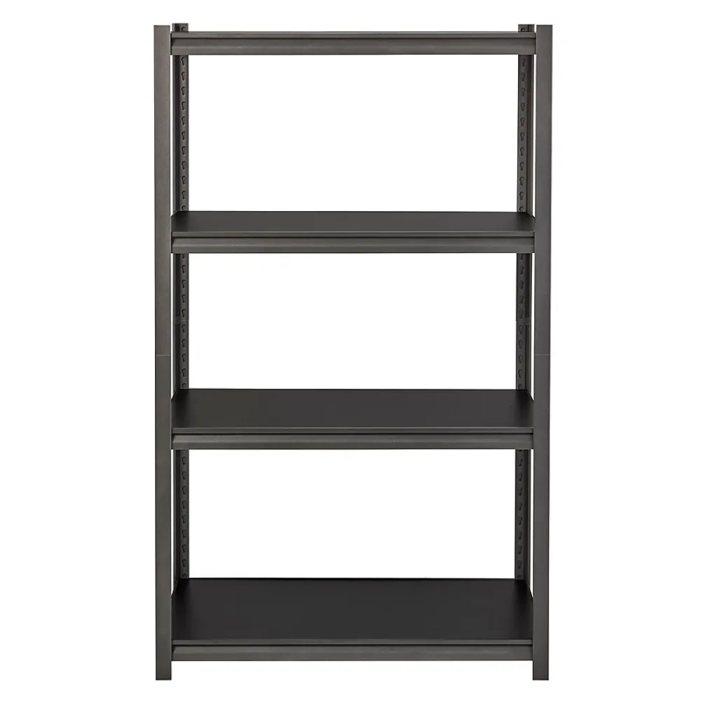 Shelving*Iron Horse 3200 Concealed Rivet 4-Shelf Metal Stand Alone Shelving Unit, 36" W, Gray (20995)