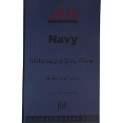 Card Stock*JAM Paper 80 lb. Cardstock Paper, 8.5" x 14", Navy Blue, 50 Sheets/Pack (64429515)