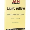 Card Stock*JAM Paper 80 lb. Cardstock Paper, 8.5" x 14", Light Yellow, 50 Sheets/Pack (16729341)