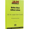 Card Stock*JAM Paper 65 lb. Cardstock Paper, 8.5" x 14", Ultra Lime Green, 50 Sheets/Pack (16730929)