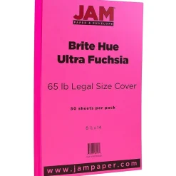 Card Stock*JAM Paper 65 lb. Cardstock Paper, 8.5" x 14", Ultra Fuchsia Pink, 50 Sheets/Pack (16730928)