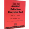 Card Stock*JAM Paper 65 lb. Cardstock Paper, 8.5" x 11", Red, 250 Sheets/Ream (101378B)