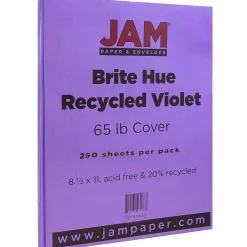 Card Stock*JAM Paper 65 lb. Cardstock Paper, 8.5" x 11", Violet Purple, 250 Sheets/Ream (102426B)