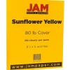 Card Stock*JAM Paper 80 lb. Cardstock Paper, 8.5" x 11", Sunflower Yellow, 250 Sheets/Ream (16729203B)
