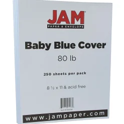 Card Stock*JAM Paper 80 lb. Cardstock Paper, 8.5" x 11", Baby Blue, 250 Sheets/Ream (5155792B)
