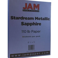 Card Stock*JAM Paper 110 lb. Cardstock Paper, 8.5" x 11", Sapphire Blue Stardream, 50 Sheets/Pack (173SD8511SI285)