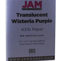Card Stock*JAM Paper 43 lb. Cardstock Paper, 8.5" x 11", Wisteria Purple, 250 Sheets/Ream (1592216B)