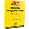 Card Stock*JAM Paper 65 lb. Cardstock Paper, 8.5" x 11", Yellow, 50 Sheets/Pack (104018)