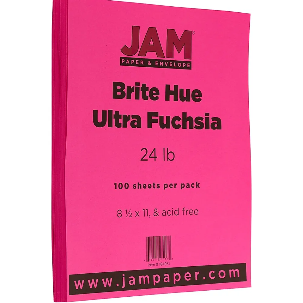 Multipurpose Paper*JAM Paper 8.5" x 11" Multipurpose, 24 lbs., Ultra Fuchsia Pink, 100 Sheets/Pack (184931)