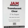 Multipurpose Paper*JAM Paper 8.5" x 11" Translucent Clear Vellum Paper, 17 lbs., 70 Brightness, 100 Sheets/Pack (1379)