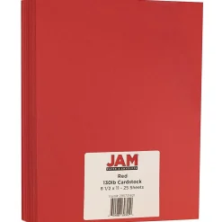 Card Stock*JAM Paper Extra Heavyweight 130 lb. Cardstock Paper, 8.5" x 11", Red, 25 Sheets/Pack (295731621)