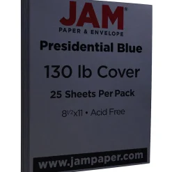 Card Stock*JAM Paper Extra Heavyweight 130 lb. Cardstock Paper, 8.5" x 11", Navy Blue, 25 Sheets/Pack (296131627)