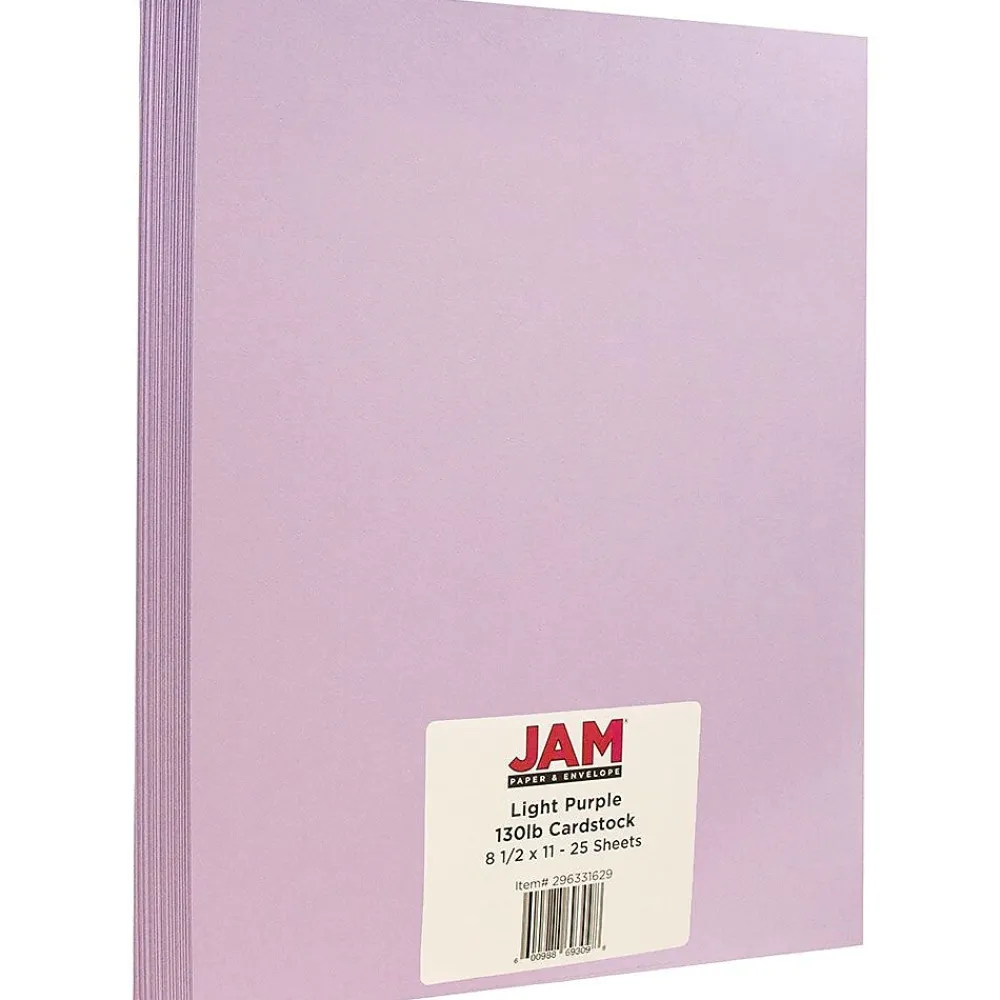 Card Stock*JAM Paper Extra Heavyweight 130 lb. Cardstock Paper, 8.5" x 11", Light Purple, 25 Sheets/Pack (296331629)