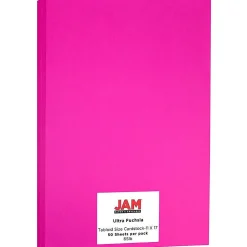 Card Stock*JAM Paper Ledger 65 lb. Cardstock Paper, 11" x 17", Fuchsia Pink, 50 Sheets/Pack (16728494)
