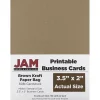 Business Cards*JAM Paper ® Printable Business Cards, 3 1/2 x 2, Brown Kraft Paper Bag Recycled, 100/Pack (22128339)