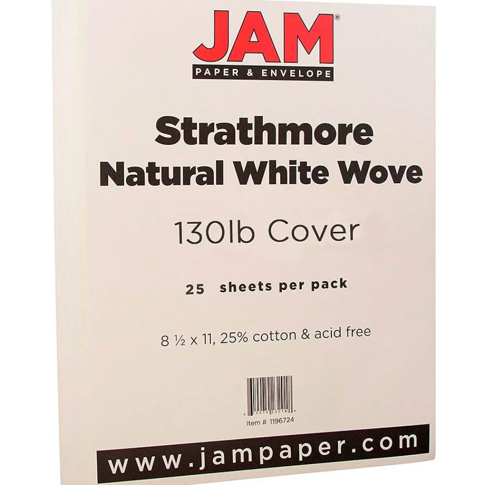 Card Stock*JAM Paper Strathmore 130 lb. Cardstock Paper, 8.5" x 11", Natural White, 25 Sheets/Pack (1196724)