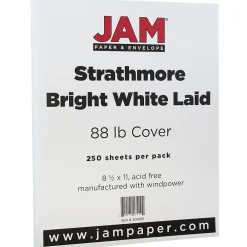 Card Stock*JAM Paper Strathmore 88 lb. Cardstock Paper, 8.5" x 11", Bright White, 250 Sheets/Ream (301005B)