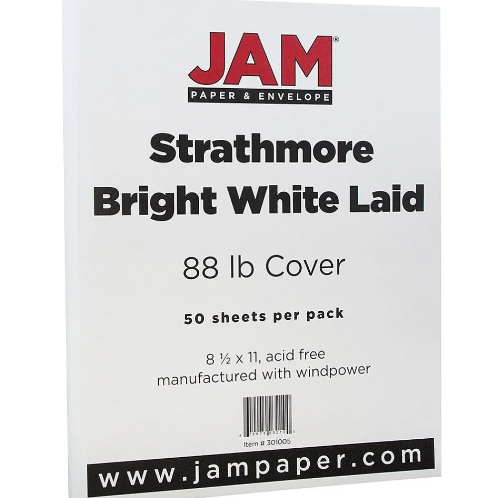 Card Stock*JAM Paper Strathmore 80 lb. Cardstock Paper, 8.5" x 11", Bright White, 50 Sheets/Pack (301005)