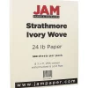 Resume Paper*JAM Paper ® Strathmore 24lb Paper, 8.5 x 11, Ivory Wove, 500 Sheets/Ream (191259B)