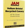 Card Stock*JAM Paper Vellum Bristol 67 lb. Cardstock Paper, 8.5" x 11", Canary Yellow, 50 Sheets/Pack (169822)