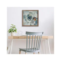 Bulletin*Kate & Laurel F2 Images Succulent 7 Cork Bulletin Board, Gold Frame, 1' x 1' (222048)
