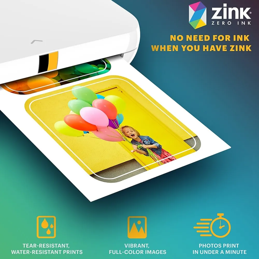 Photo Paper*Kodak Zink Premium Pre-Cut Sticker Photo Paper, 2" x 3", 30 Sheets/Pack (RODZ2X330C)