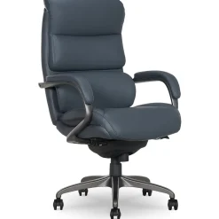 Office Chairs*La-Z-Boy Aberdeen Ergonomic Bonded Leather Swivel Executive Chair, Dark Blue (51545-DBLU)