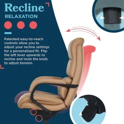 Office Chairs*La-Z-Boy Aberdeen Ergonomic Bonded Leather Swivel Executive Chair, Tan (51545-TAN)