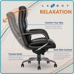 Ergonomic Chairs*La-Z-Boy Aberdeen Leather Computer and Desk Chair, (51545) Black