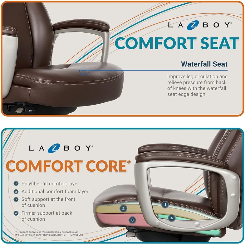 Ergonomic Chairs*La-Z-Boy Arcadian Bonded Leather Executive Chair, (60008) Brown