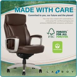 Ergonomic Chairs*La-Z-Boy Arcadian Bonded Leather Executive Chair, (60008) Brown