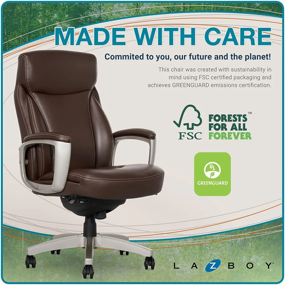 Ergonomic Chairs*La-Z-Boy Arcadian Bonded Leather Executive Chair, (60008) Brown