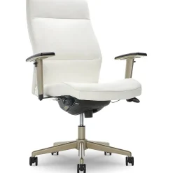 Office Chairs*La-Z-Boy Baylor Ergonomic Faux Leather Swivel Executive Chair, White (CHR10085A)