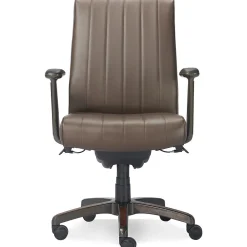 Office Chairs*La-Z-Boy Bennett Ergonomic Faux Leather Swivel Executive Chair, Brown (CHR10082C)