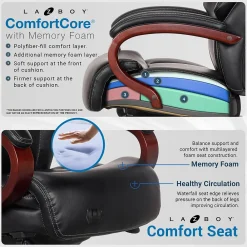 Ergonomic Chairs*La-Z-Boy Bradley Bonded Leather Executive Chair, (46089-CC) Black