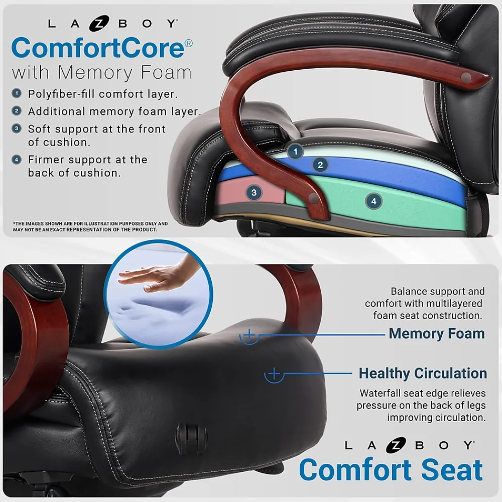 Ergonomic Chairs*La-Z-Boy Bradley Bonded Leather Executive Chair, (46089-CC) Black