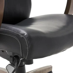Office Chairs*La-Z-Boy Greyson Ergonomic Bonded Leather Swivel Executive Chair, Black (CHR10086B)